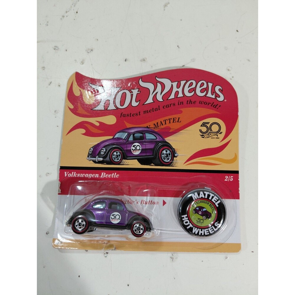 NIP Hot Wheels 2018 50th Anniversary Red Line 1:64 Die Cast Volkswagen Beetle